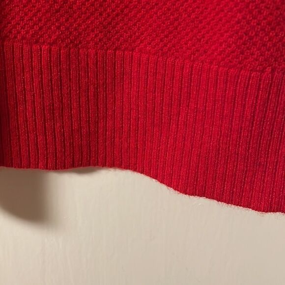 GAP wool blend true red V-neck raglan sleeve sweater size Small - Picture 4 of 7